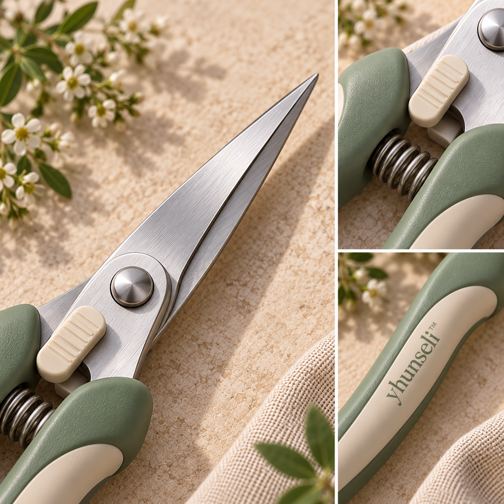 yhunseli™ Petalpoint Precision Garden Snips — Stainless Steel Flower Scissors for Deadheading, Herbs & Delicate Plant Trimming